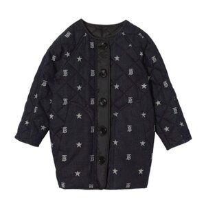 Burberry Kids' Blue Polka Dot Enola Jacquard Coat Star & Diamond Monogram 3Y